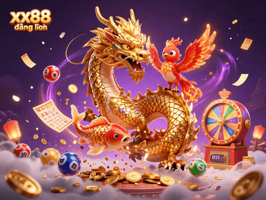 Experience winning excitement with xx88 đăng nhập amidst vibrant casino action and fortune symbols.