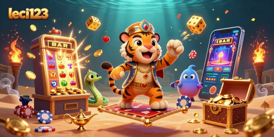 Experience jackpot excitement with leci123 as it bursts with winnings and vibrant casino symbols.