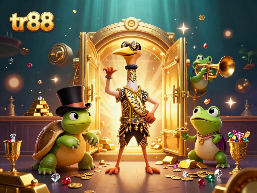 Engage with tr88 by hitting the jackpot in a vibrant casino scene filled with treasures.