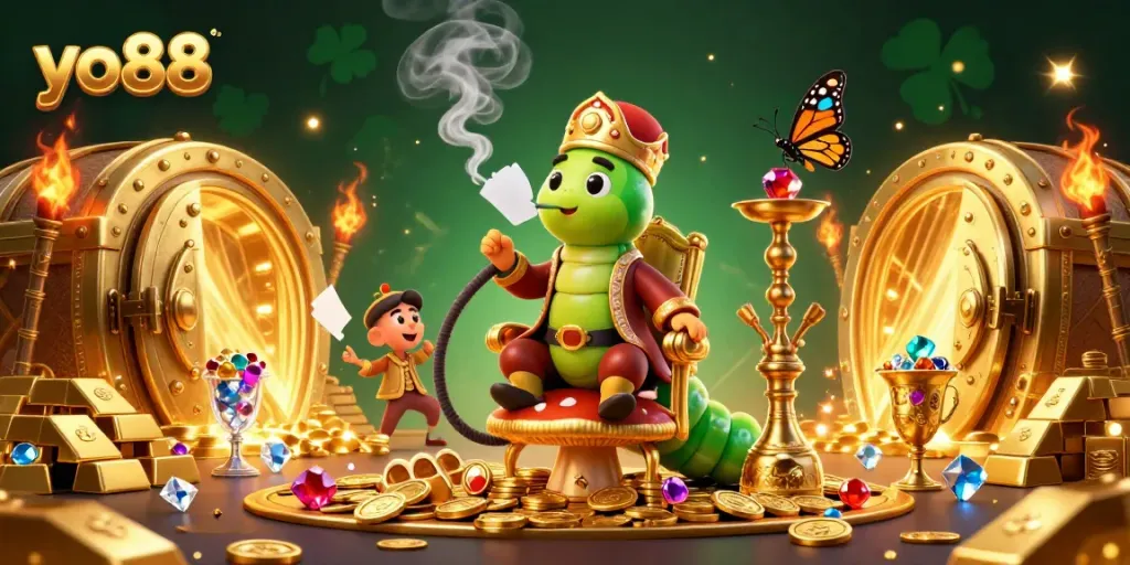 Experience iconic poker hands at yo88 with a captivating 3D illustration featuring opulent casino elements.