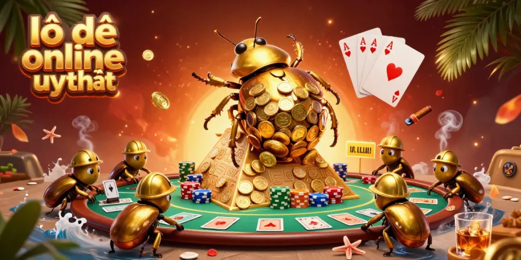 Experience the thrill of lô đề online uy tín with dynamic casino elements and playful beetles.