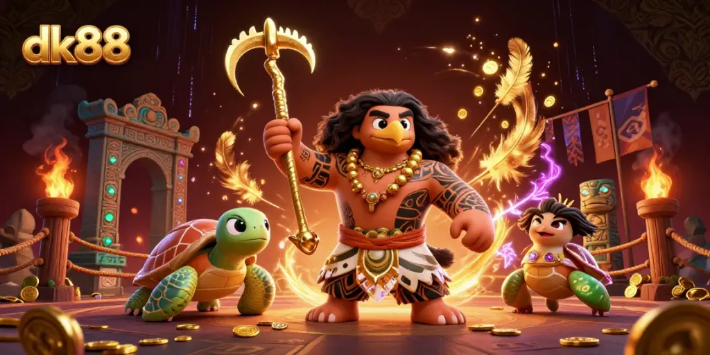 Experience thrilling gameplay with dk88, featuring vibrant characters in a dynamic casino scene.