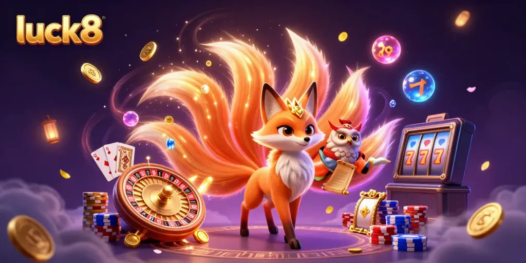 Win big with luck8's thrilling casino atmosphere featuring vibrant 3D characters and games.