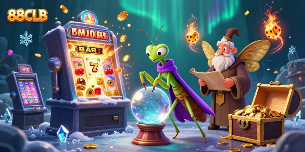 Engage with 88CLB through a vibrant, detailed casino-themed scene filled with dynamic elements.