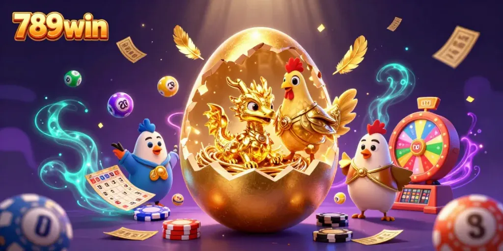 Experience the thrill of winning at 789win with vibrant lottery elements and a golden dragon guardian.