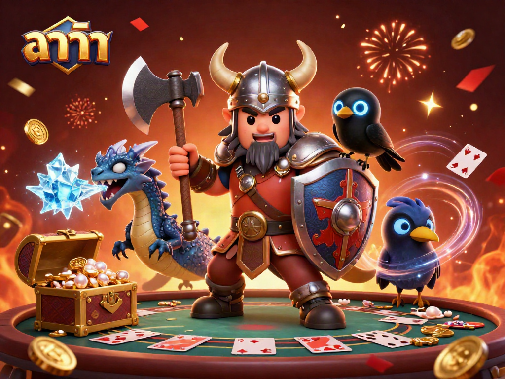 Experience thrilling baccarat action withบาคาร่า in this vibrant casino illustration.