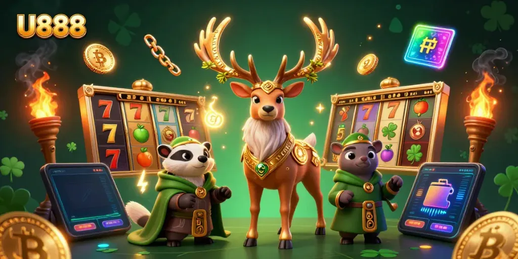 Engage with U888 through thrilling slots and dynamic casino games featuring 3D mystical creatures.