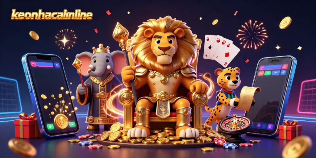 Experience the thrill of sports betting with keonhacaionline in a captivating 3D illustration.