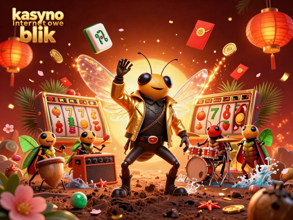 Engage in exciting gameplay at kasyno internetowe blik, with vibrant characters and festive casino elements.