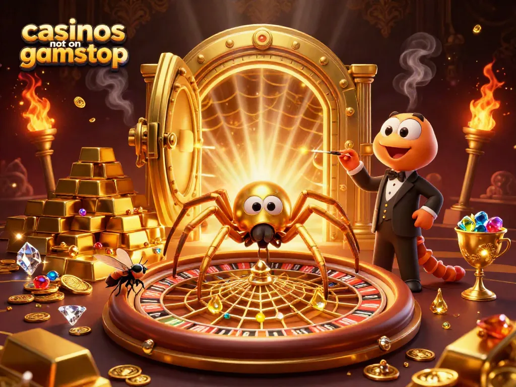Fly nervously betting at a roulette wheel web while themed riches embody casinos not on gamstop
