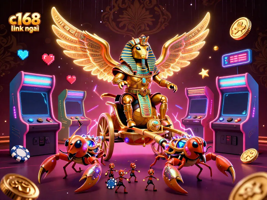 Experience thrilling gaming with c168 link mới surrounded by captivating casino elements and vibrant energy.