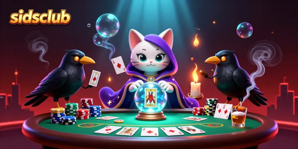 Permainan yang menarik di sidsclub dengan kucing mistis dan semua elemen kasino menakjubkan.