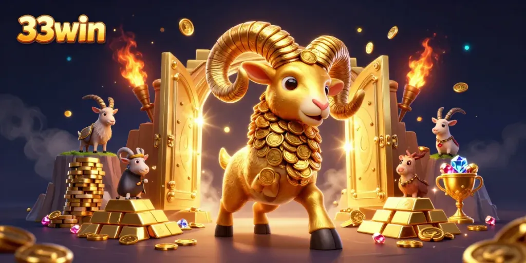 Experience thrilling games at 33win with vibrant gold visuals and dynamic casino elements.
