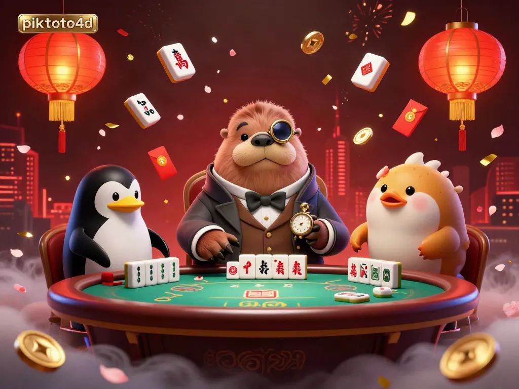 Engage in thrilling poker action with piktoto4d's animated characters at an underwater poker table.