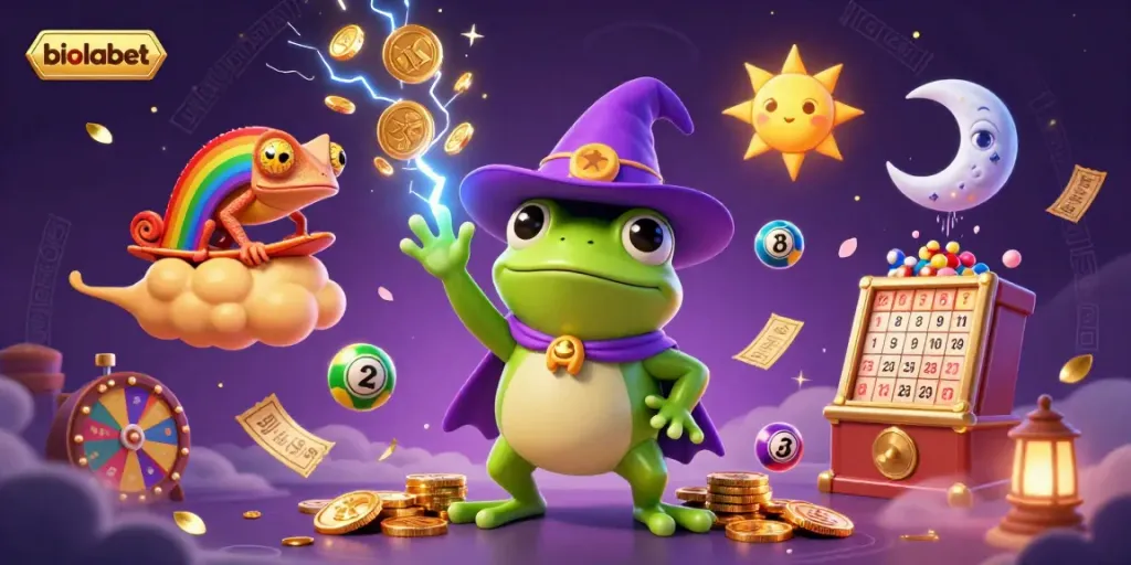Engage with biolabet's vibrant online casino adventure featuring animated characters amidst a gold coin storm.