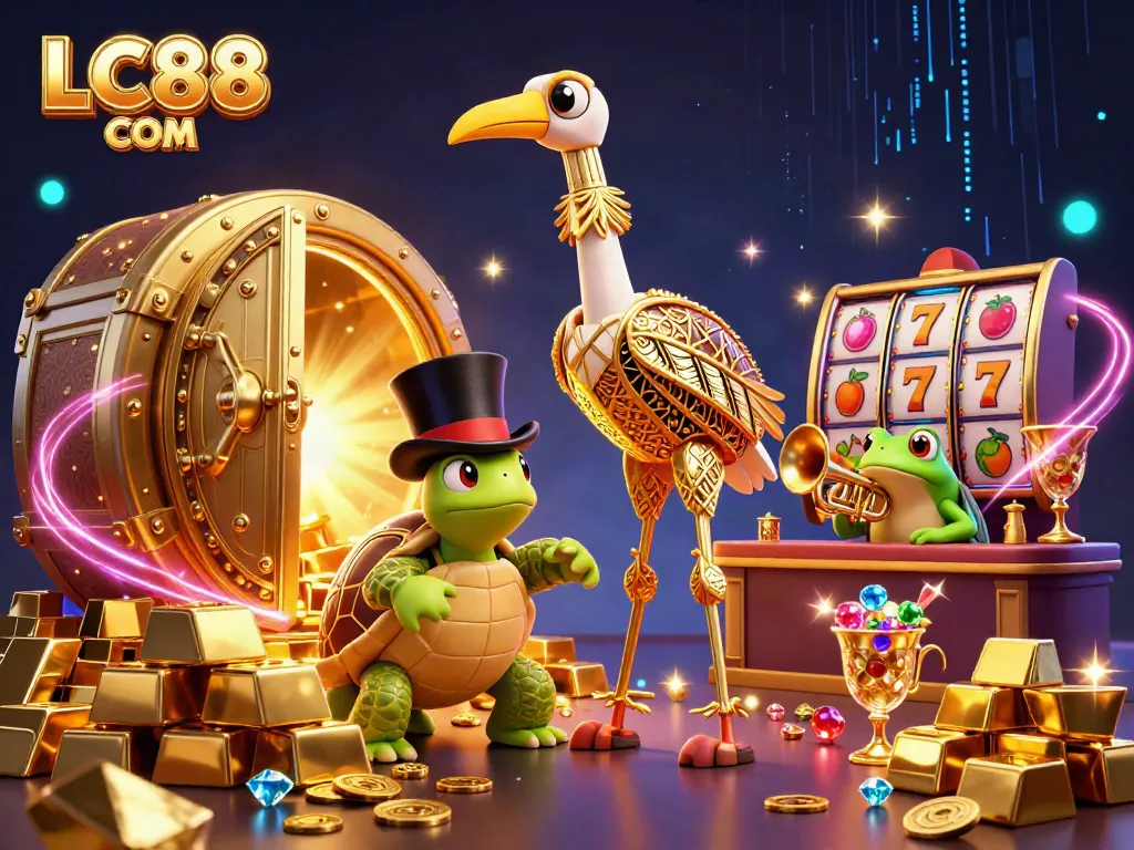 Experience the vibrant energy of LC88 COM's casino world with a thrilling illustration.