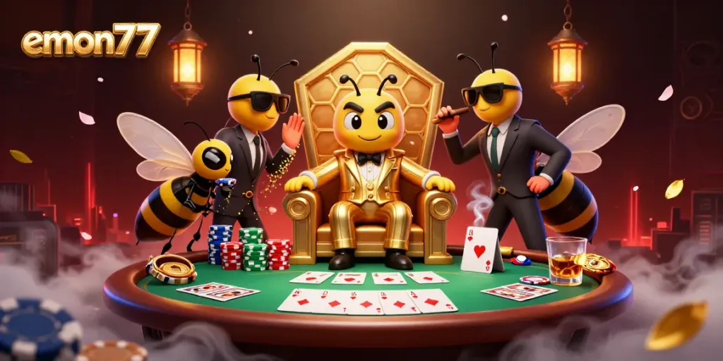 Permainan poker di EMON77 dengan karakter unik yang menambah kemeriahannya.