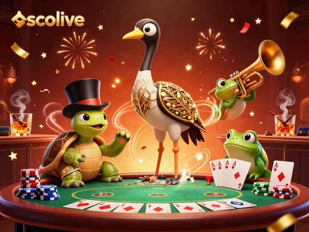 Experience immersive gameplay on socolive with dynamic 3D illustrations showcasing vibrant casino elements and characters.