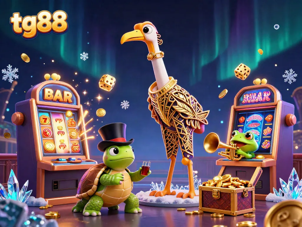 Play exciting casino games at tg88, featuring vibrant characters and a thrilling jackpot atmosphere.