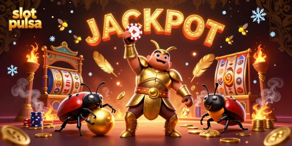 Engage with slot pulsa while enjoying a thrilling scene featuring victory and winning elements.