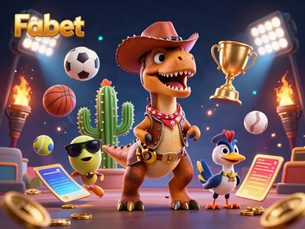 Experience the thrill of Fabet sports betting with vibrant 3D characters and dynamic game elements.