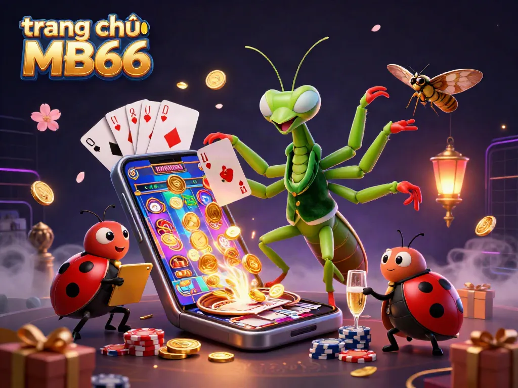 Play and win at trang chủ MB66 with dynamic casino action featuring a colorful slot game and vibrant characters.