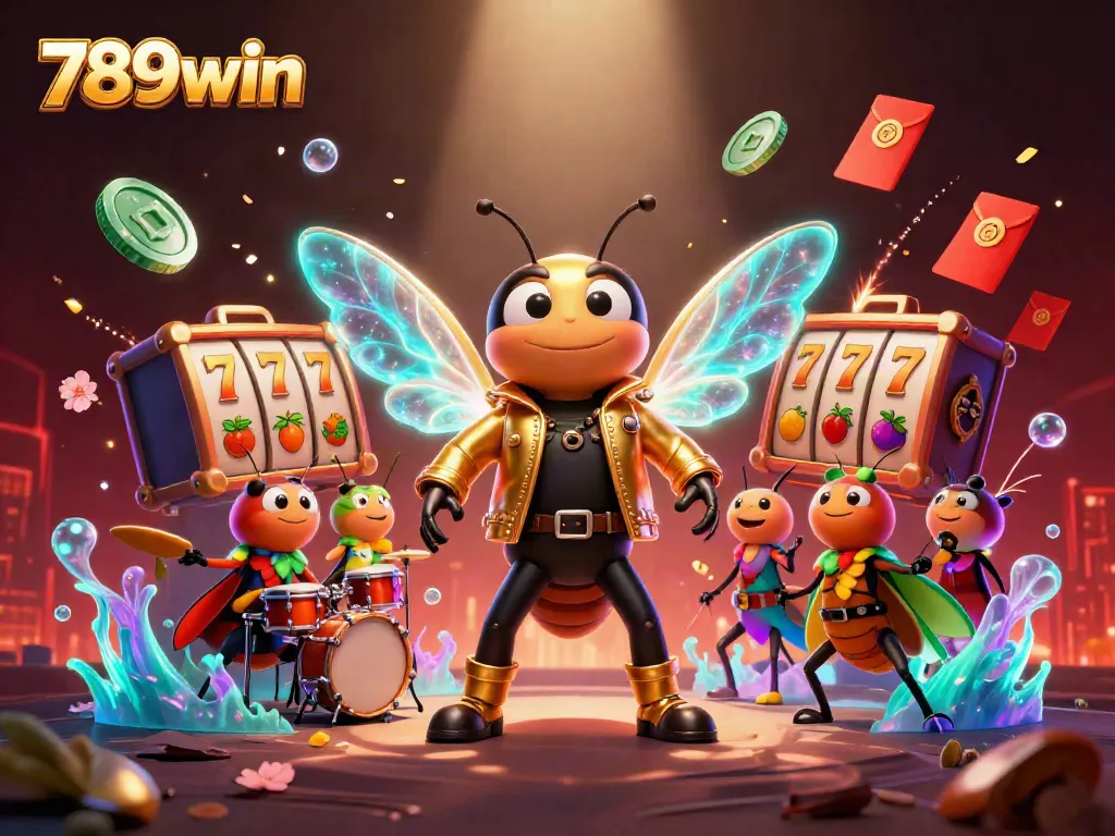 Engage with the vibrant energy of 789win in a dynamic casino-themed scene featuring exciting characters.