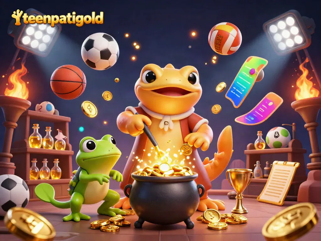 Engage with teenpatiigold through an enchanting 3D illustration depicting winning moments in casino gaming.