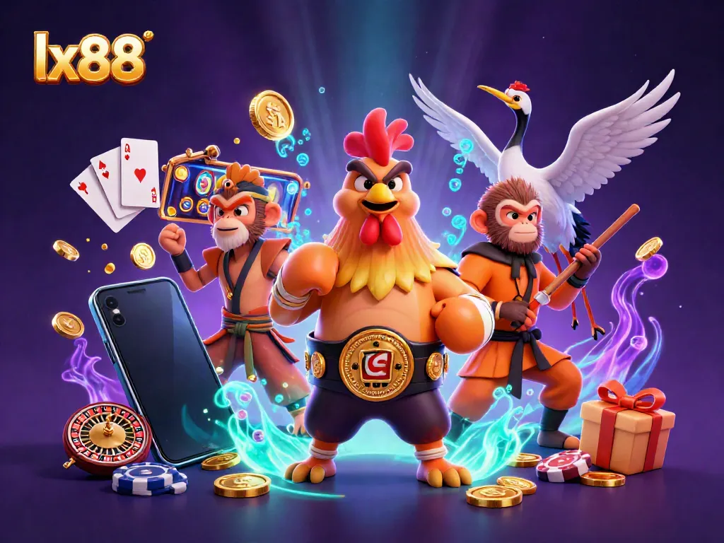 Experience the excitement of lx88 with vibrant casino characters and thrilling game elements.