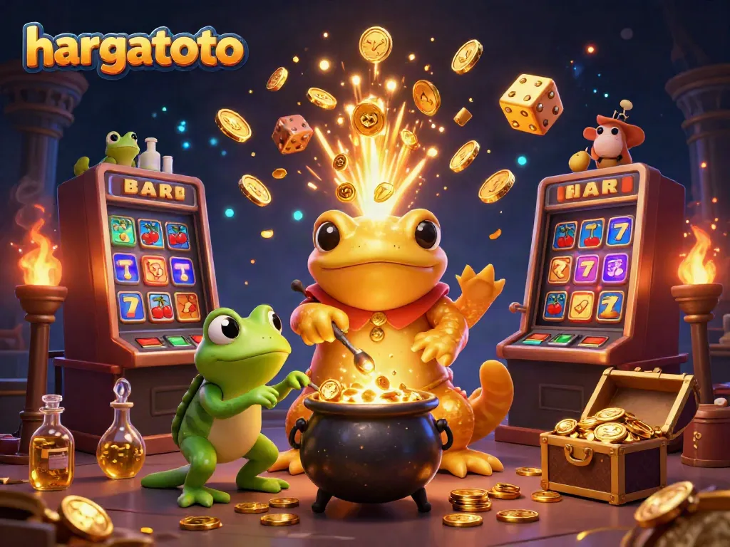 Experience thrilling wins with Hargatoto's exciting gaming scene filled with golden treasures and dynamic elements.