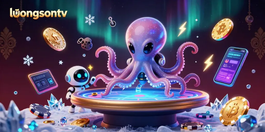 Engage in thrilling poker games with luongsontv's vibrant alien octopus scene.