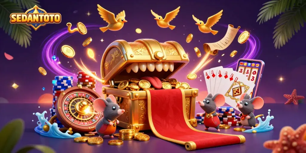 Experience the excitement of SEDANTOTO with a vibrant casino scene showcasing adventure and winning potential.