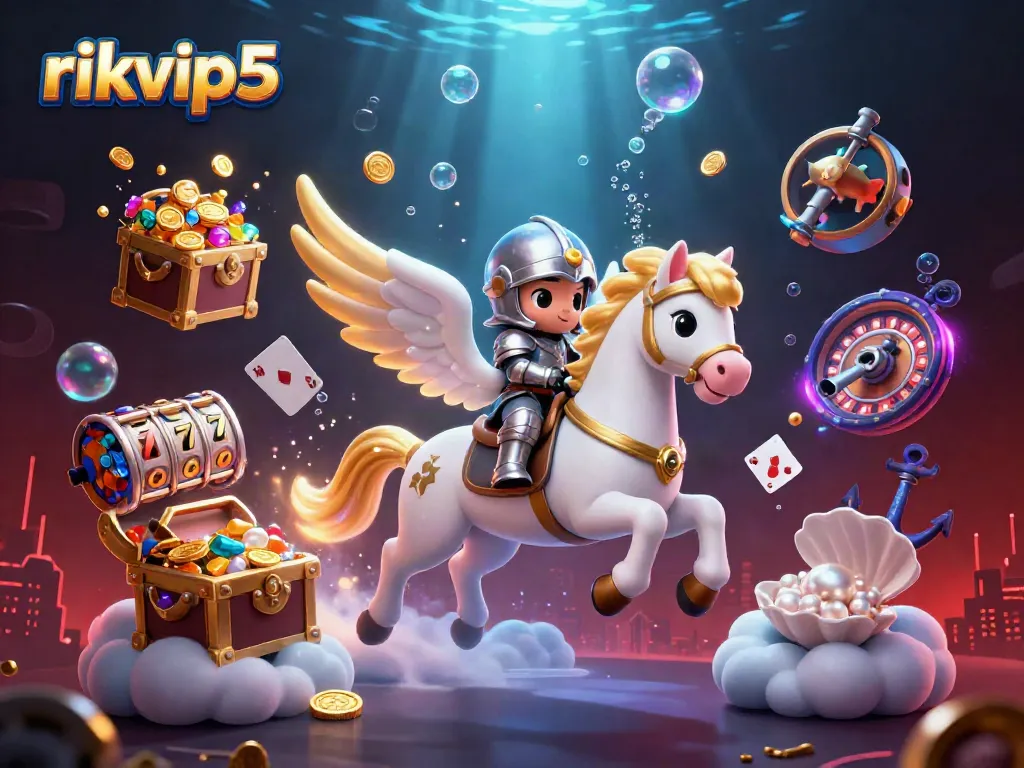 Engage in exciting gameplay at rikvip5 with golden treasures, vibrant game elements, and a mystical atmosphere.