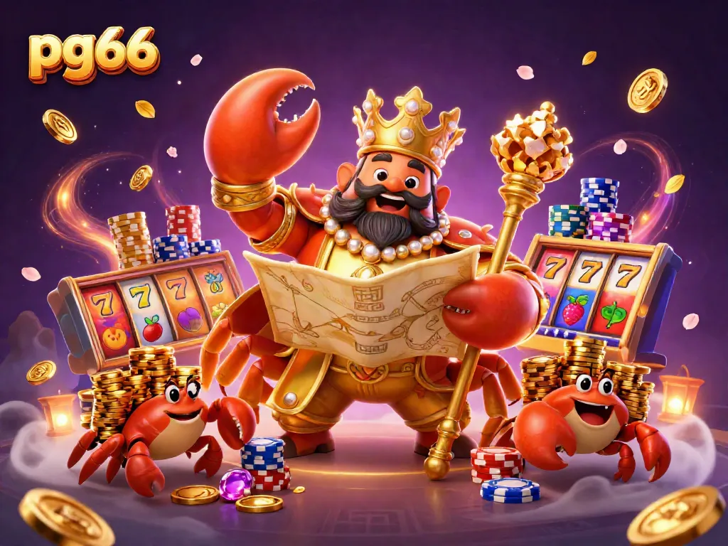 Spin to win big with pg66 in a vibrant 3D casino scene full of lively elements.