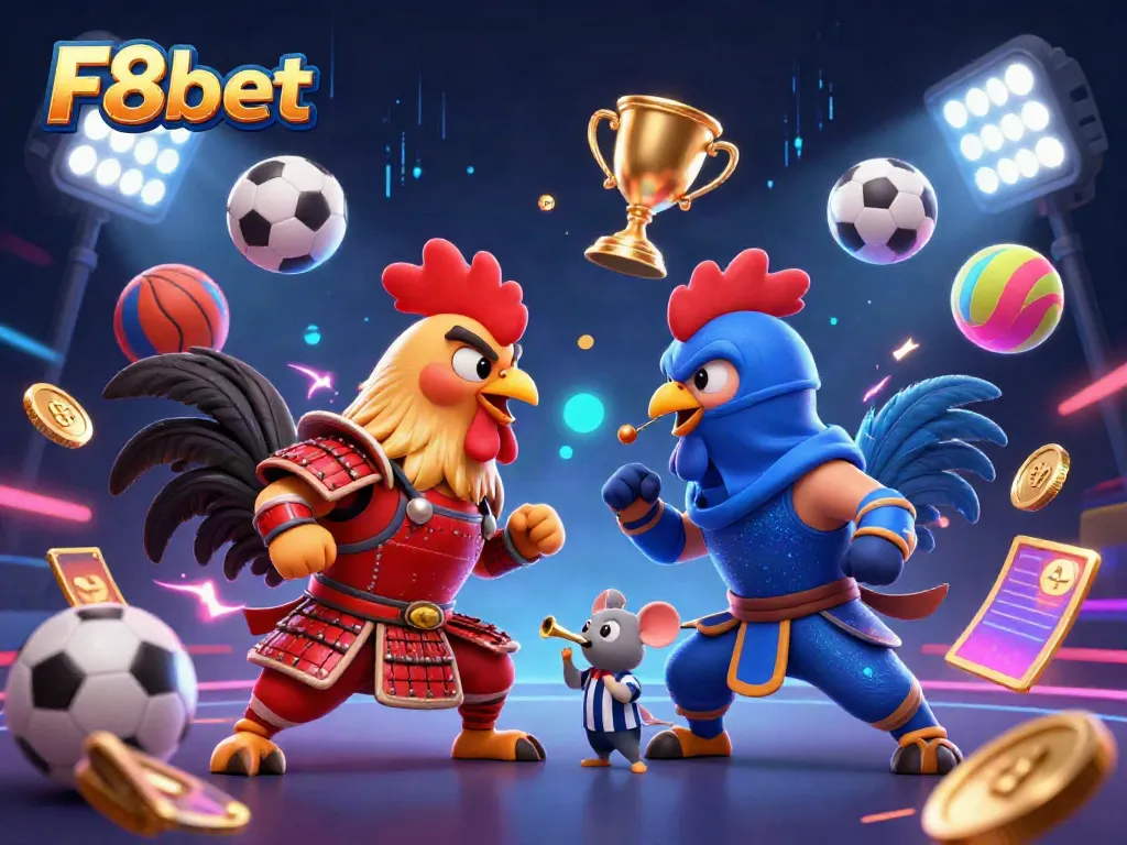 Engage with F8bet's thrilling sports betting action in this vibrant 3D showdown.