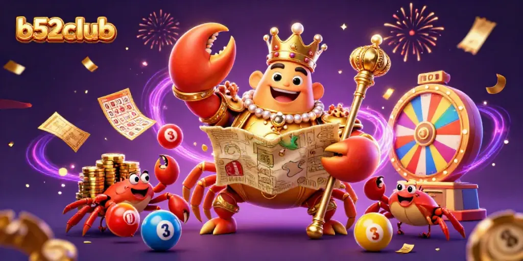 Experience thrilling wins at b52club with the golden crab emperor amidst dynamic casino elements.