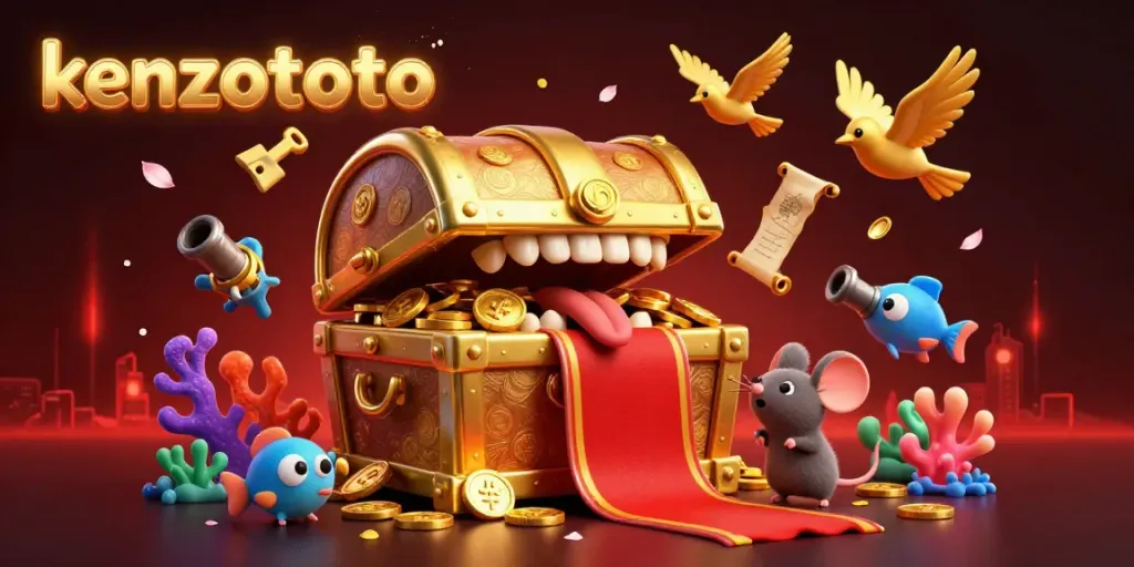 Experience the thrill of fish shooting games with kenzototo's vibrant treasure-seeking scene.