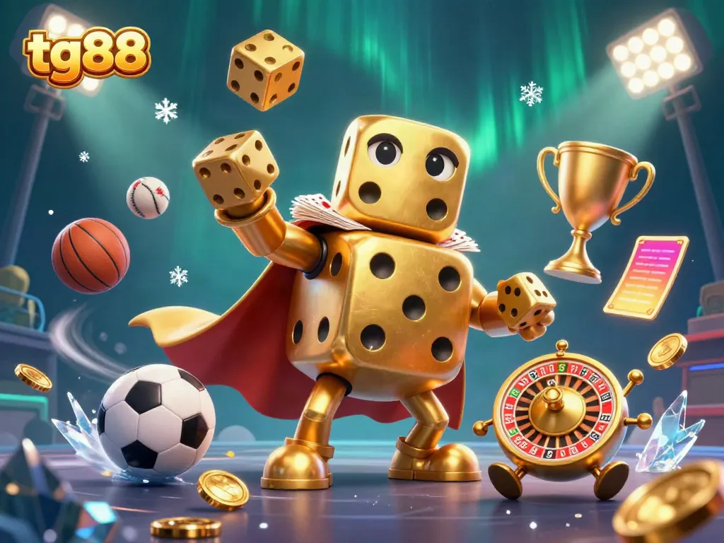 Experience thrilling bets at tg88 while enjoying a spectacular 3D digital gambling illustration.