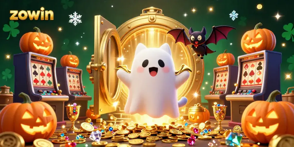 Experience the exciting ghostly adventures in Zowin's haunted casino, filled with treasures and gaming thrills.