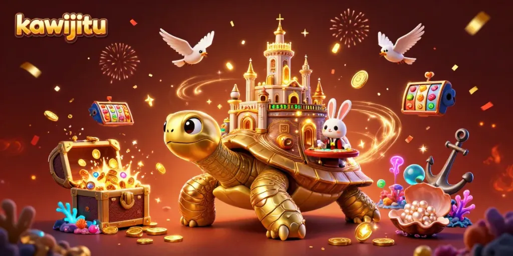 Experience thrilling moments in casino gaming with kawijitu's vibrant 3D scene packed with action.