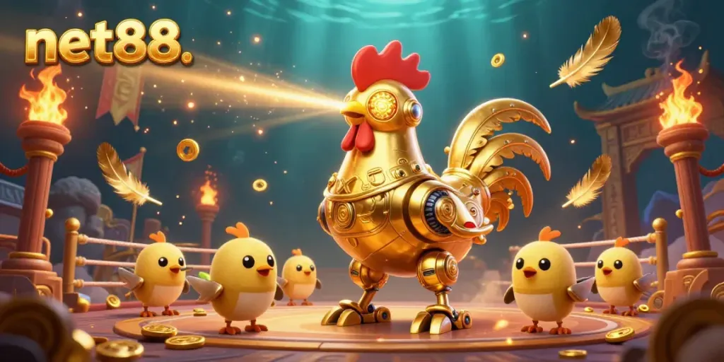 Experience high-stakes betting adventures with net88 in this vibrant 3D casino illustration.