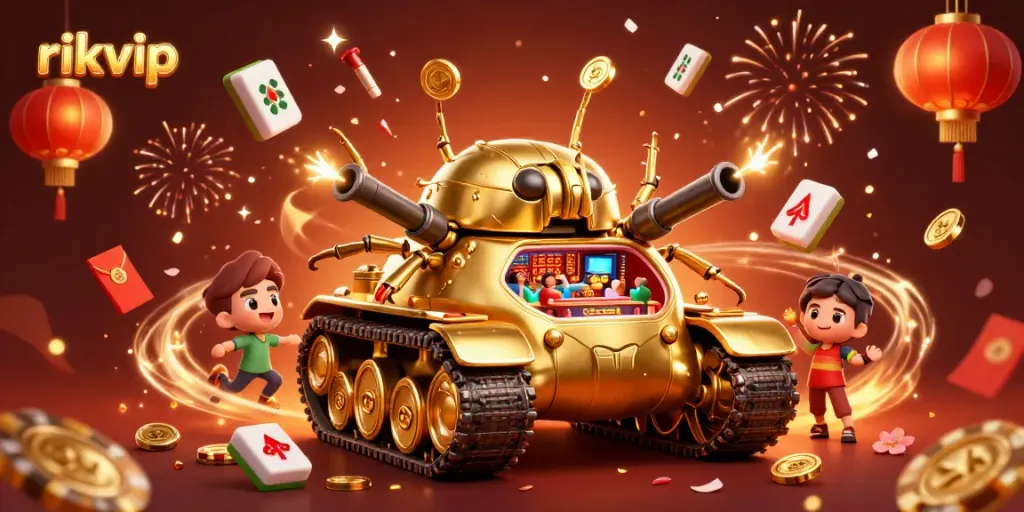 Engage in the thrilling world of rikvip with festive casino elements and the vibrant beetle tank!