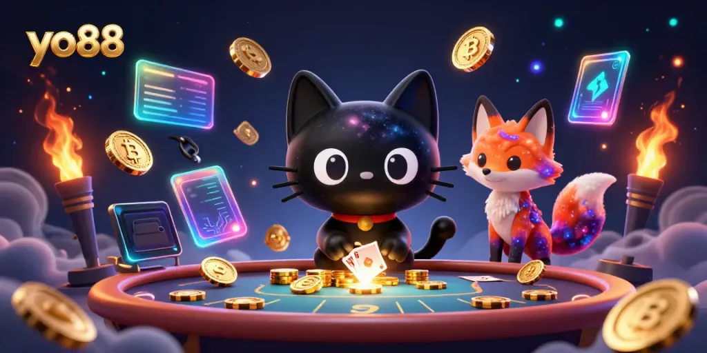Engage with yo88's thrilling galaxy casino adventure featuring captivating characters and crypto elements.