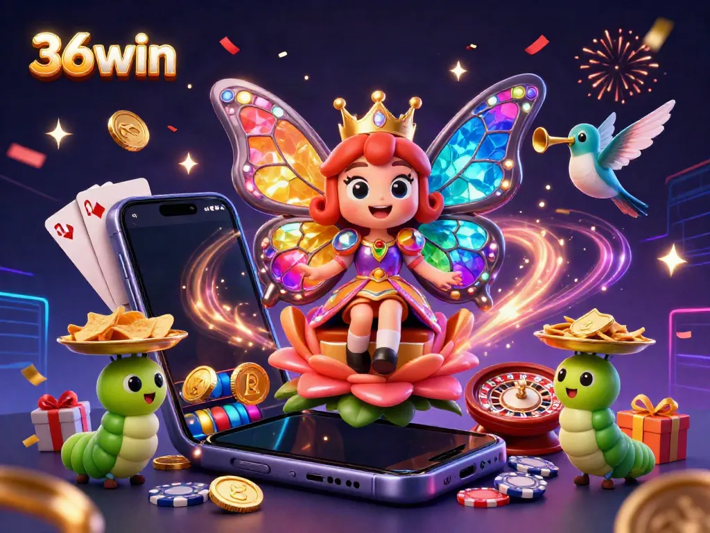 Experience thrilling entertainment with vibrant 36win gaming elements in a lavish casino setting.