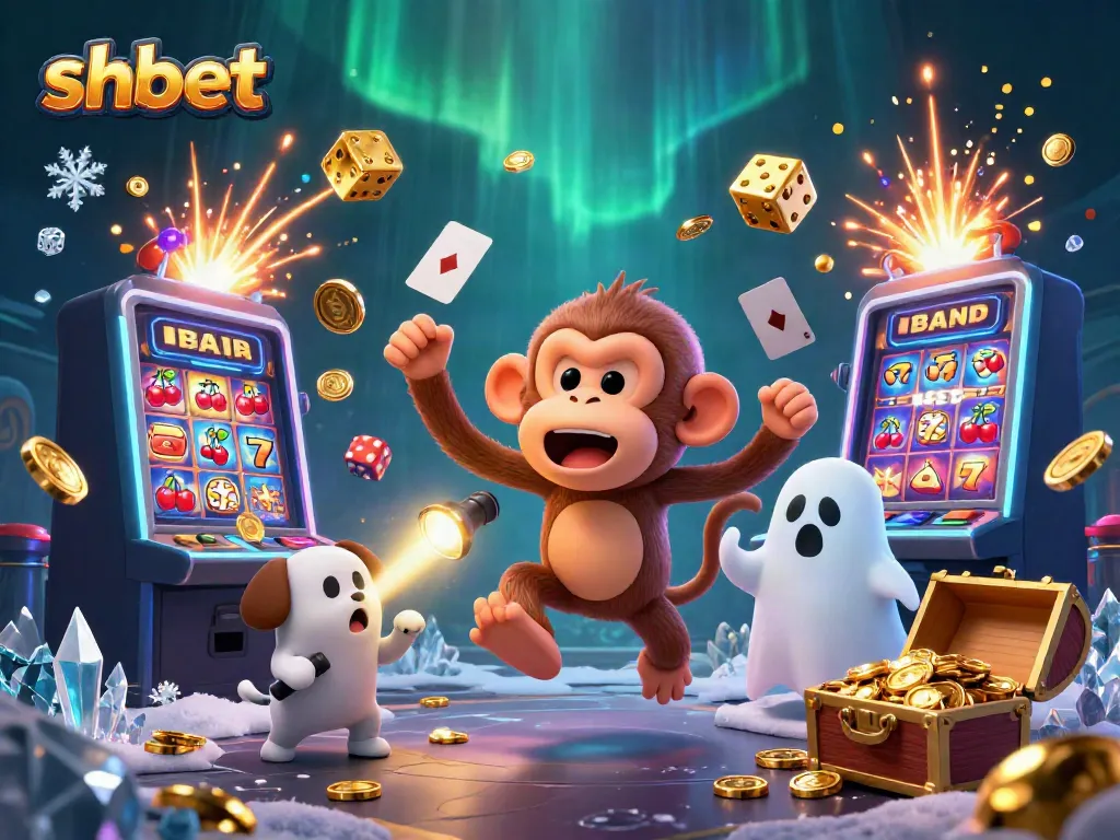 Experience thrilling wins at SHBET with this vivid illustration of a haunted casino scene.