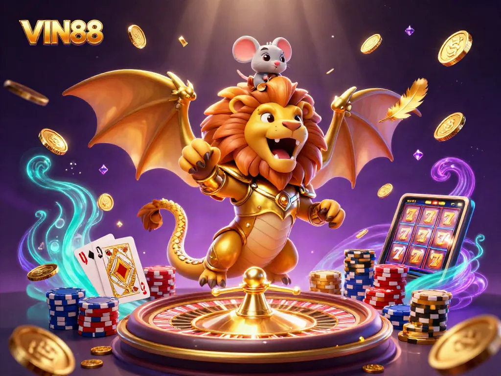 Engage with thrilling casino excitement at VIN88 featuring roaring chimera and vibrant gameplay.