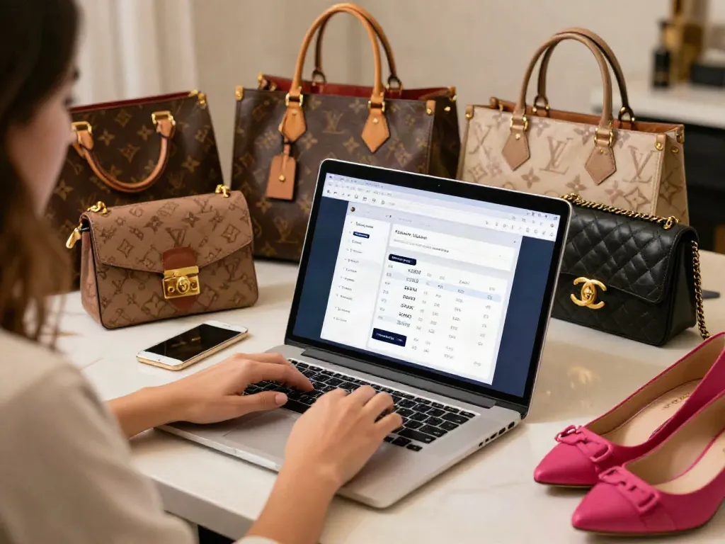 Buy Replica Online: Shop premium designer bags and shoes with ease in this cozy setting.