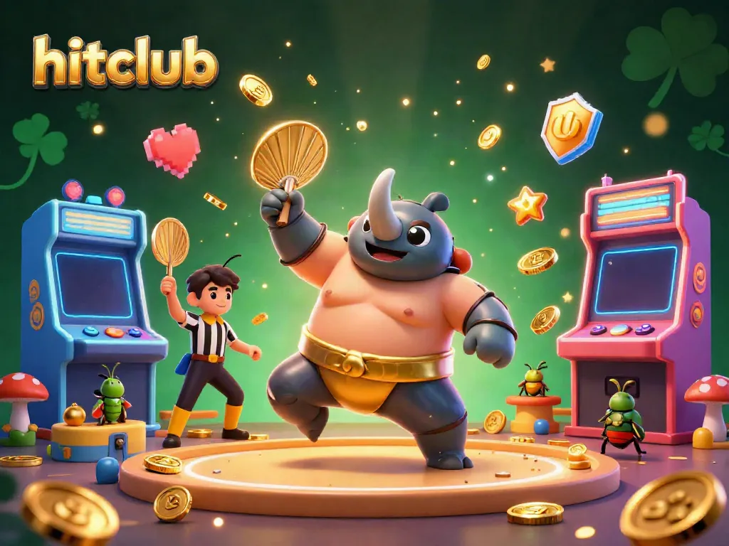 Engage with hitclub as the sumo champion beetle stomps, coins fly, and excitement bursts forth.