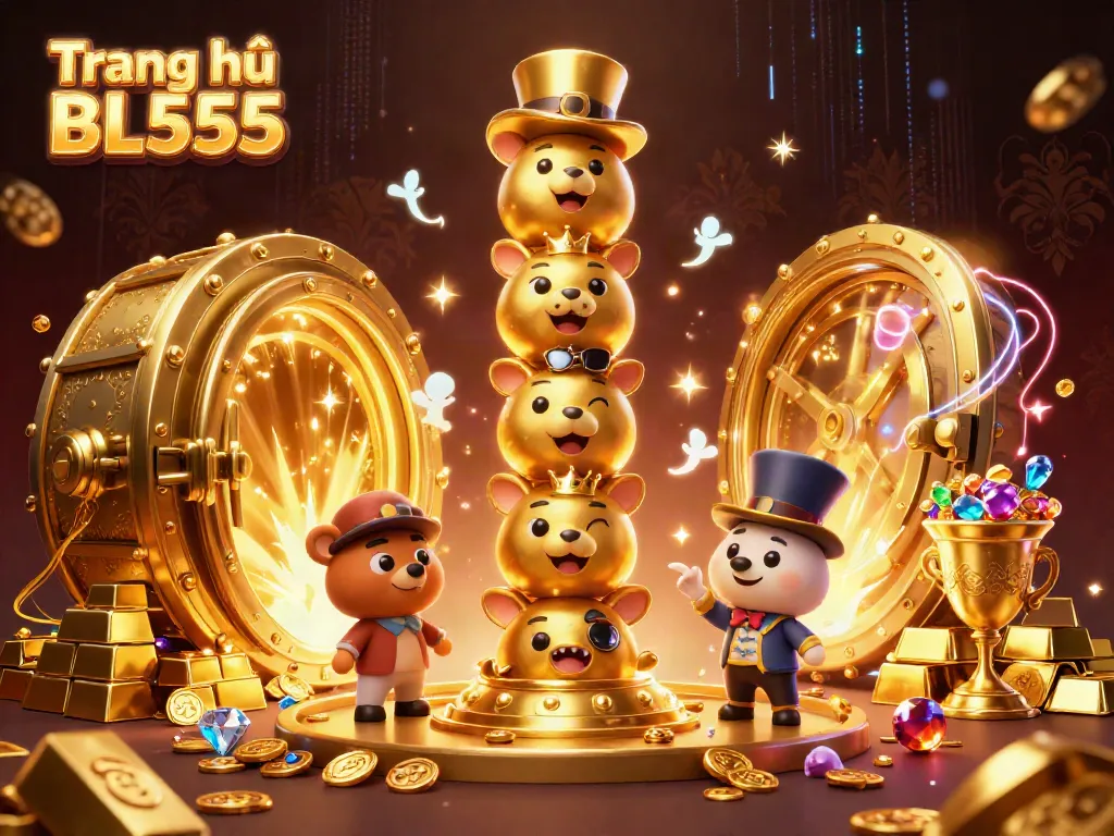 Experience the excitement at Trang chủ BL555 with a dynamic casino-themed illustration showcasing vibrant elements and fun.