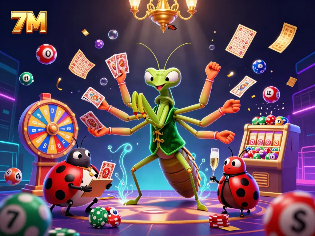 Engage with 7M's winning strategies in this vibrant, dynamic gambling scene.